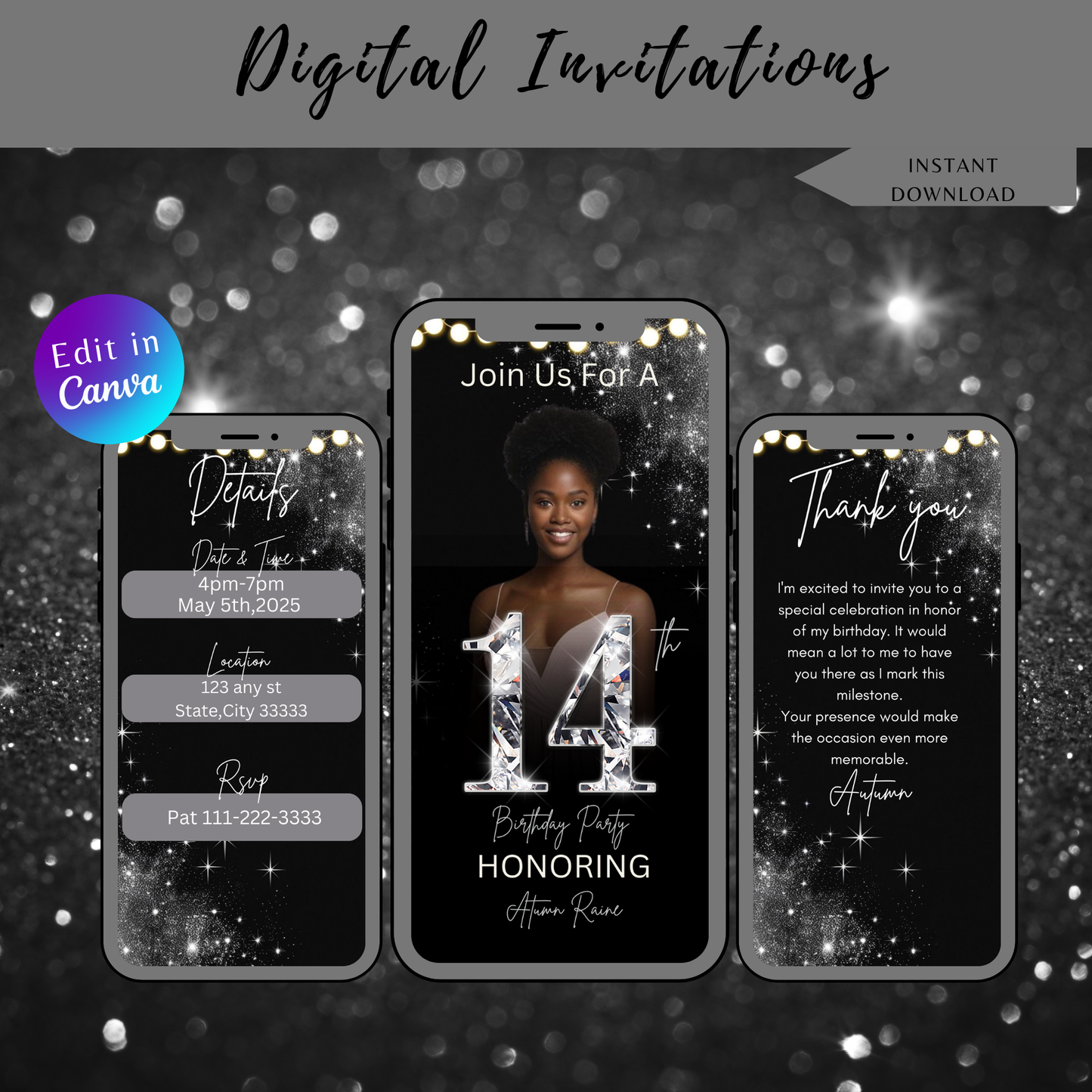 14th Birthday Invitation