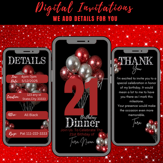 Birthday Digital Invitation #R17