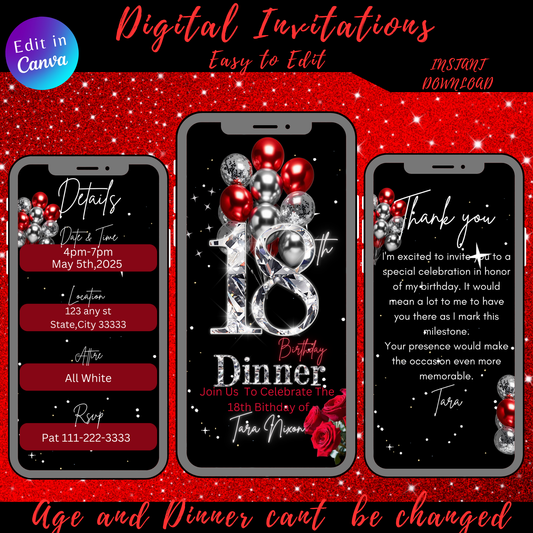 18th Birthday Digital Invitation