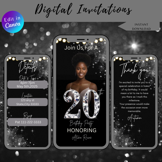 20th Birthday Invitation
