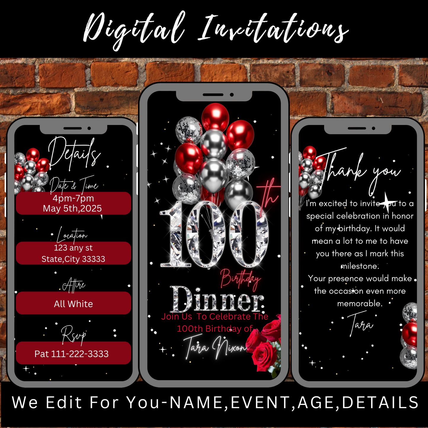 Birthday Digital Invitation #RSD00