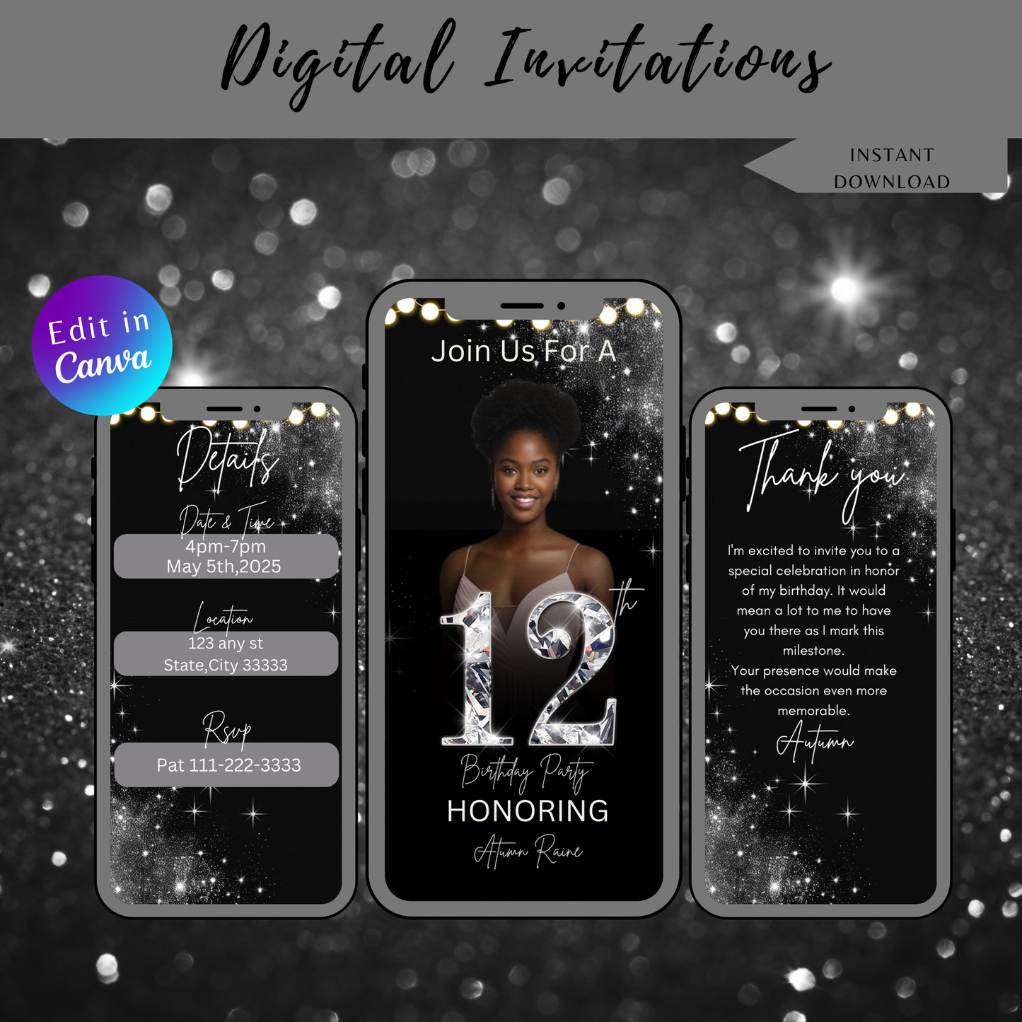 12th Birthday Invitation