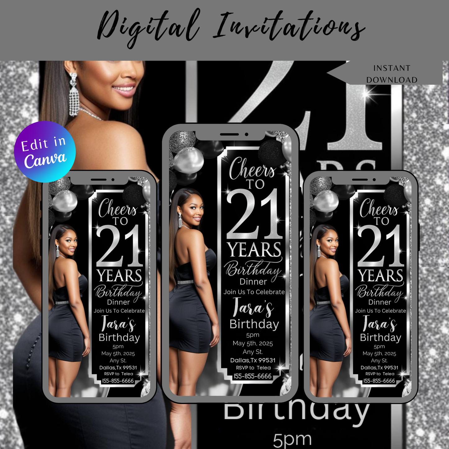 Cheers to 21 yrs black and silver