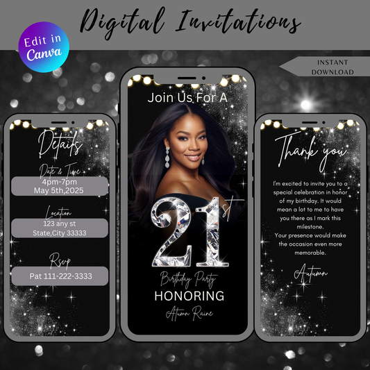 21st Birthday Invitation