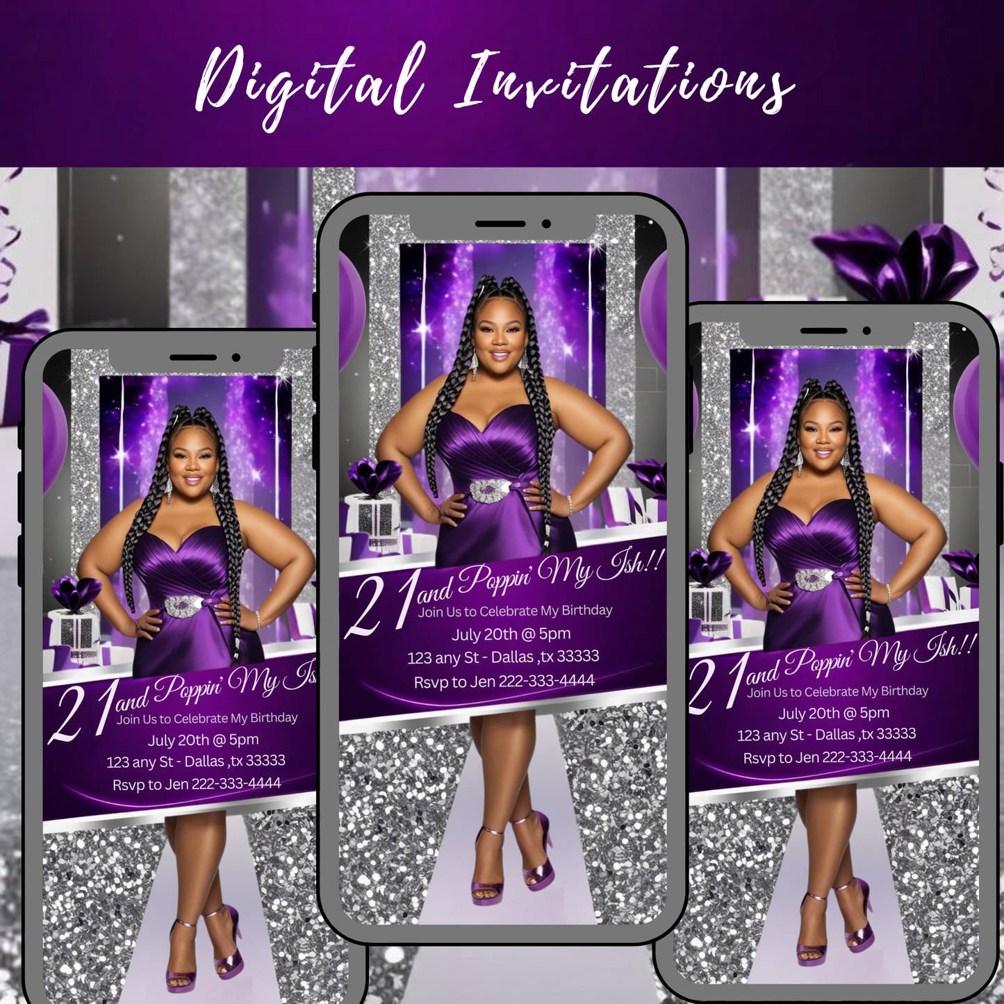 21st Silver and Purple
