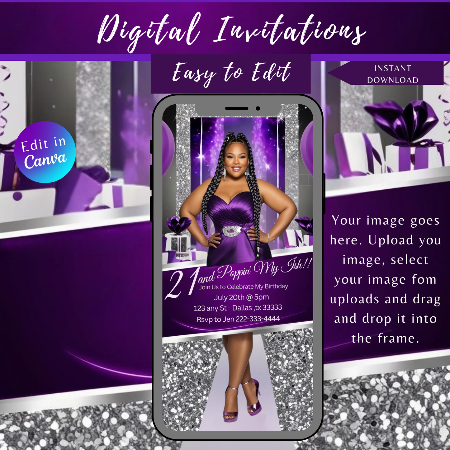 21st Silver and Purple