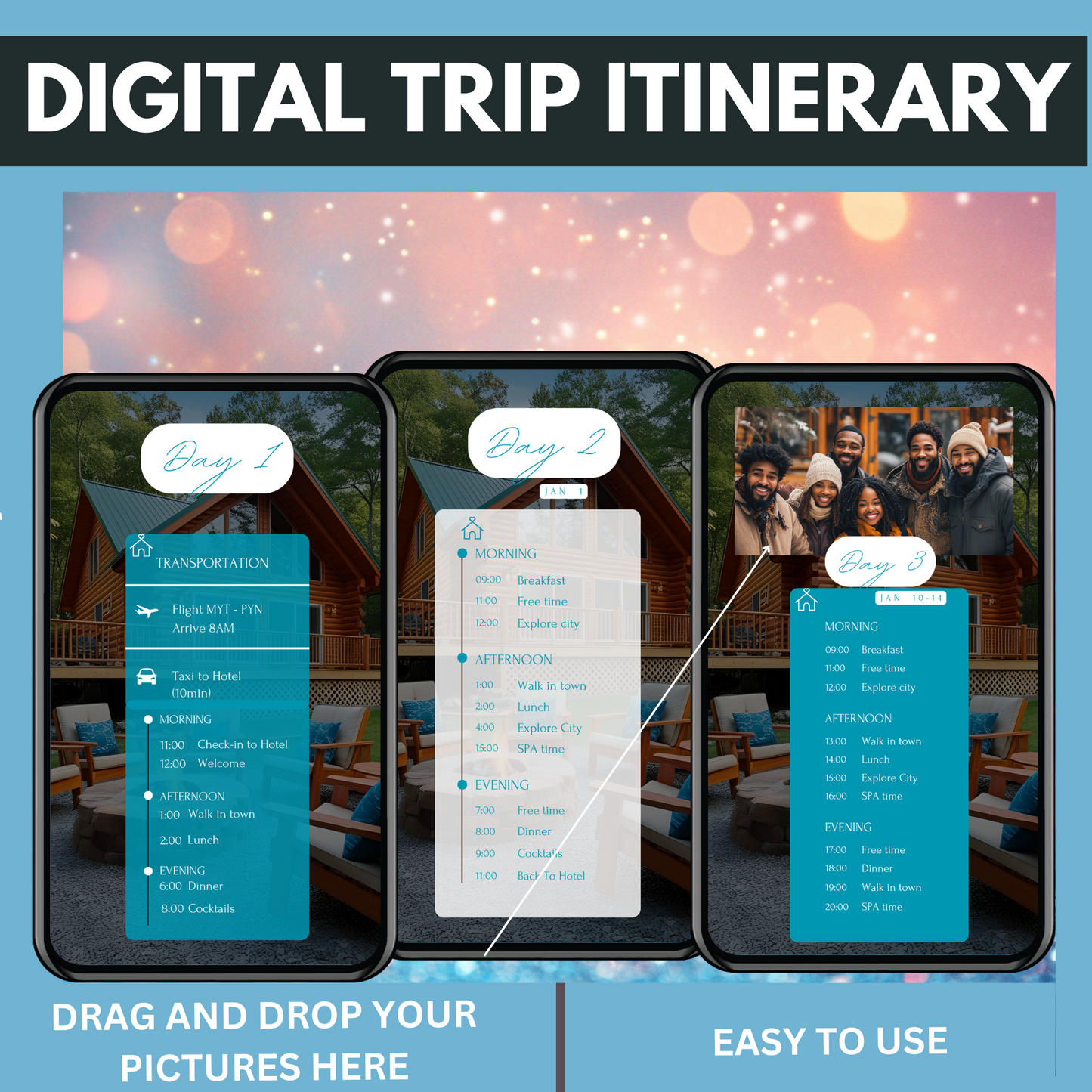 Cousins Trip Travel Itinerary-Change City and State to Your Next Destination