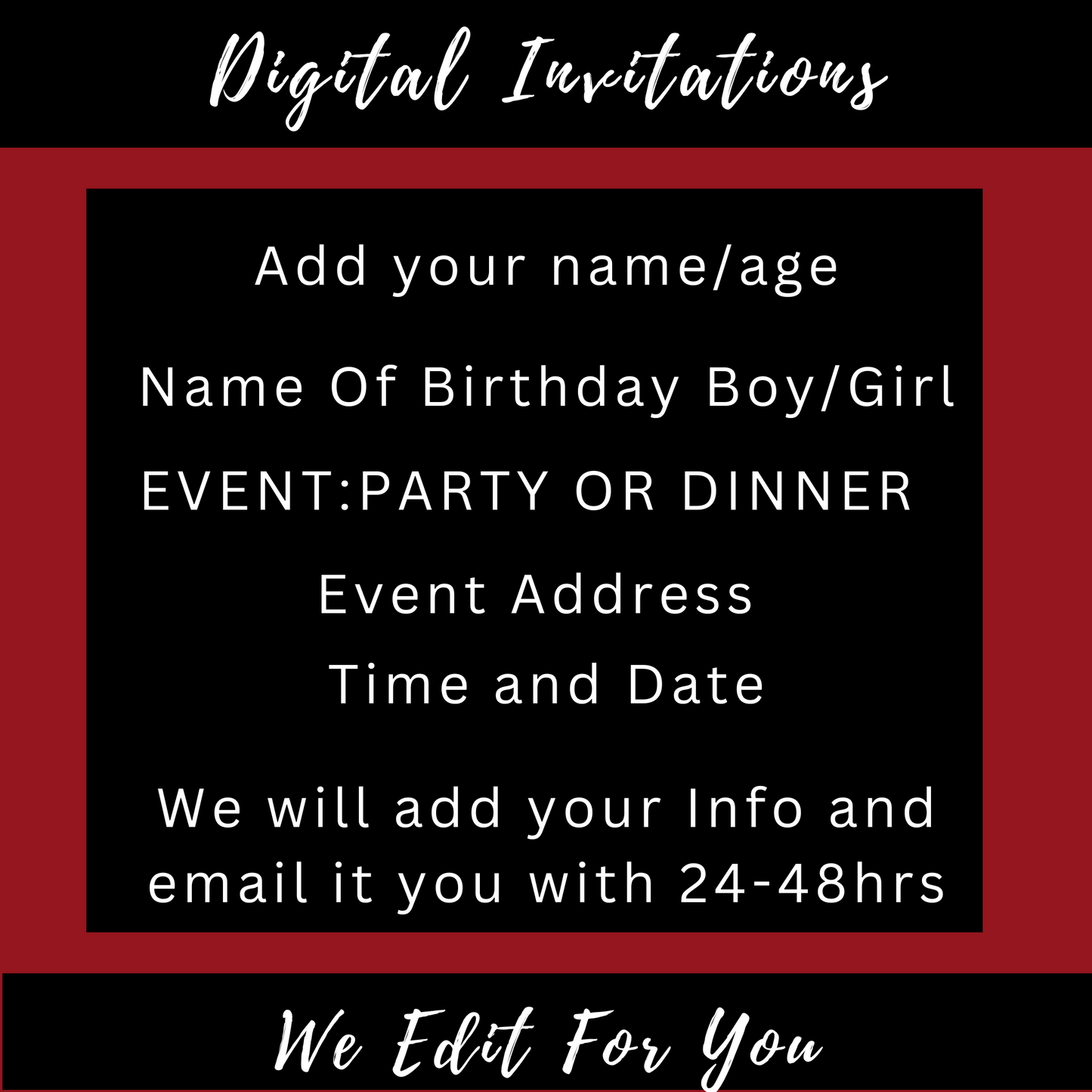 Birthday Digital Invitation #RSD00