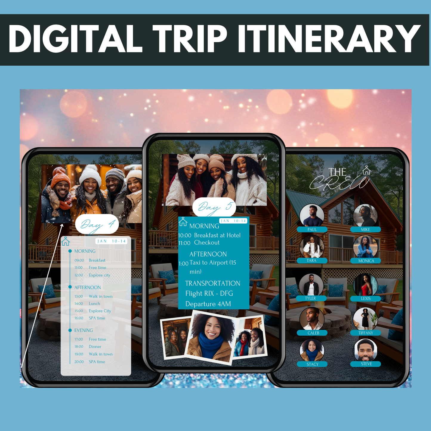 Cousins Trip Travel Itinerary-Change City and State to Your Next Destination