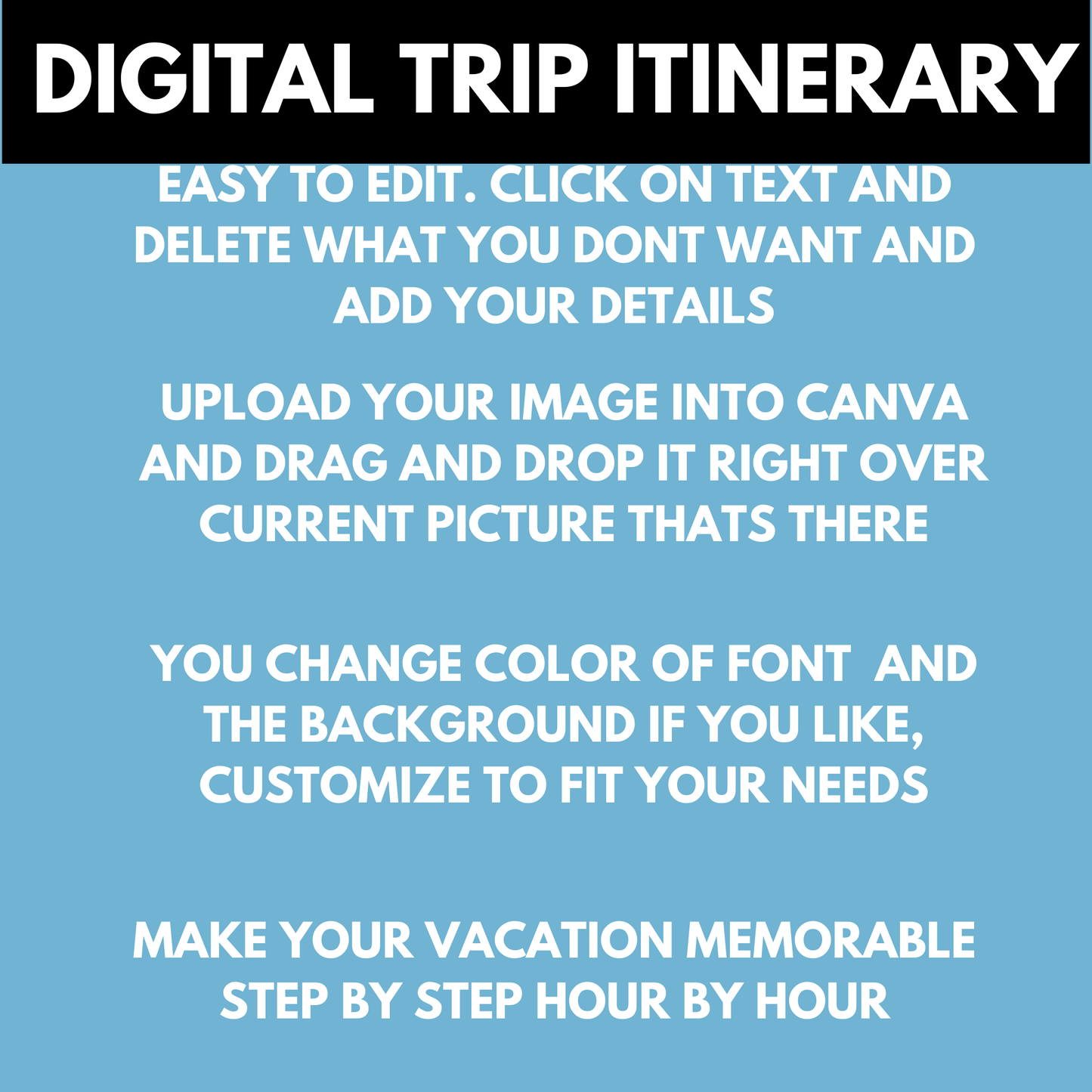 Cousins Trip Travel Itinerary-Change City and State to Your Next Destination