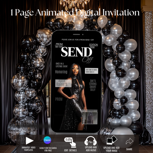 PROM SEND-OFF INVITE Template-Instant Download