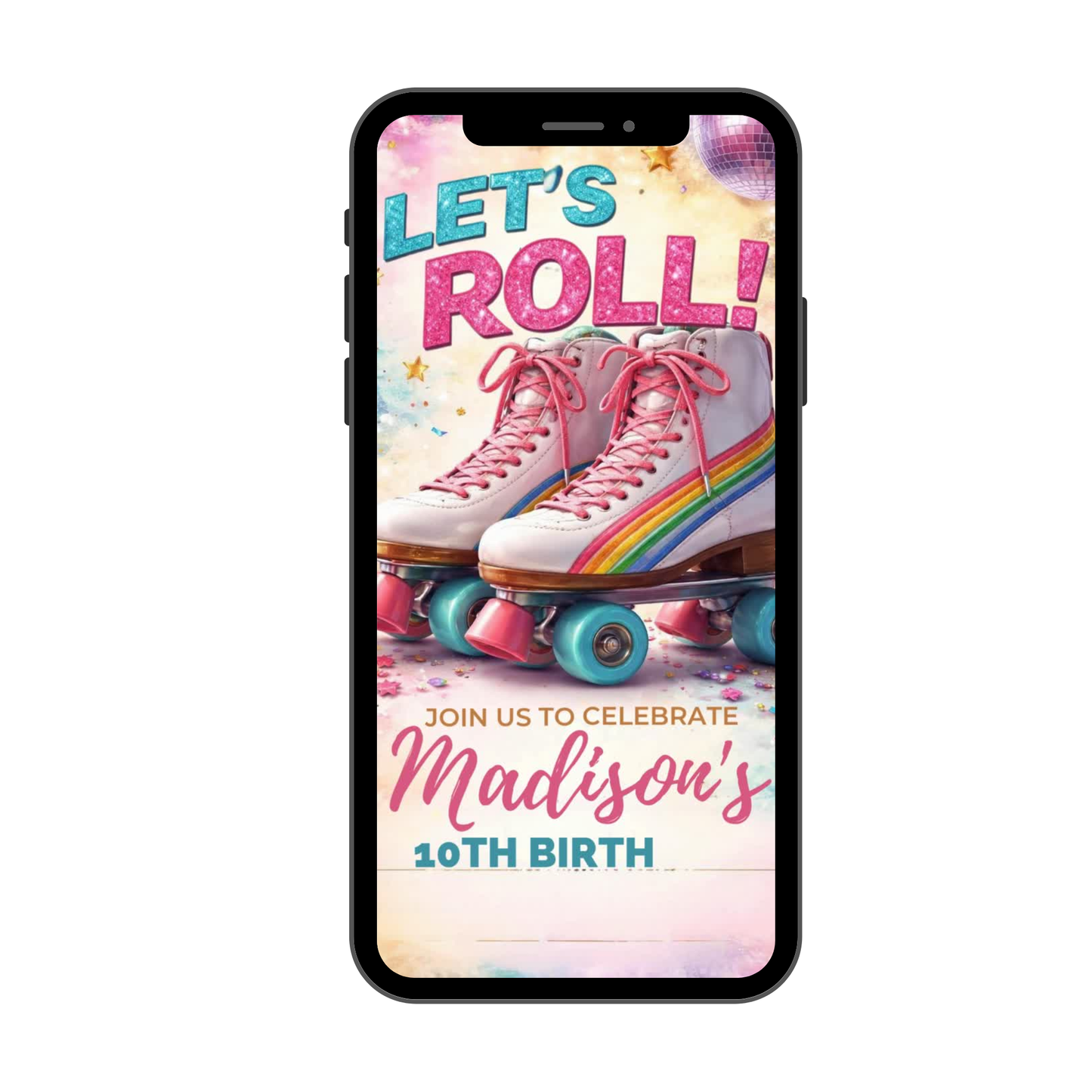 Skating Invitation Animated Template - Instant Download