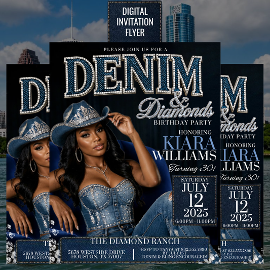 Denim & Diamond Digital Flyer- Instant Download