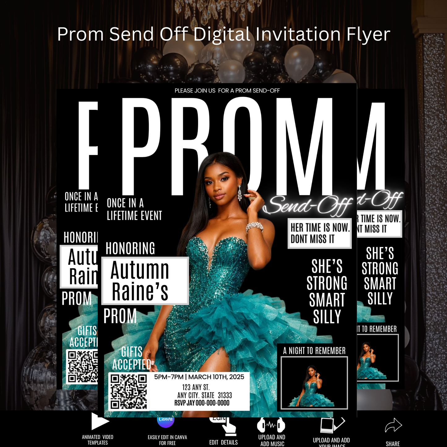 PROM SEND-OFF INVITE Template - Instant Download