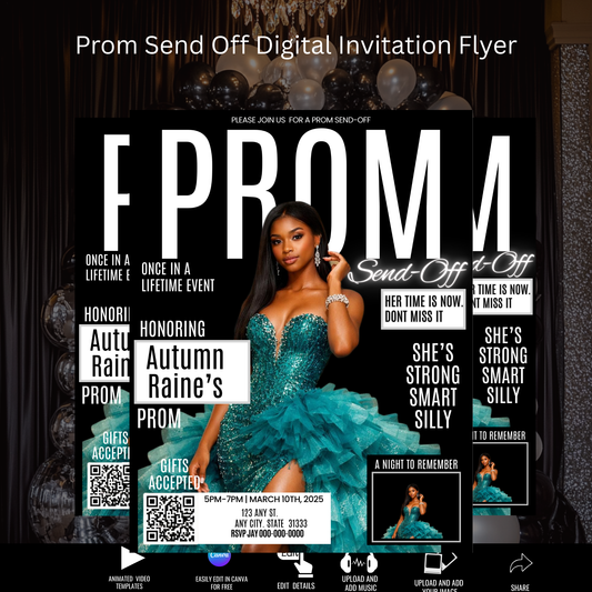 PROM SEND-OFF INVITE Template - Instant Download