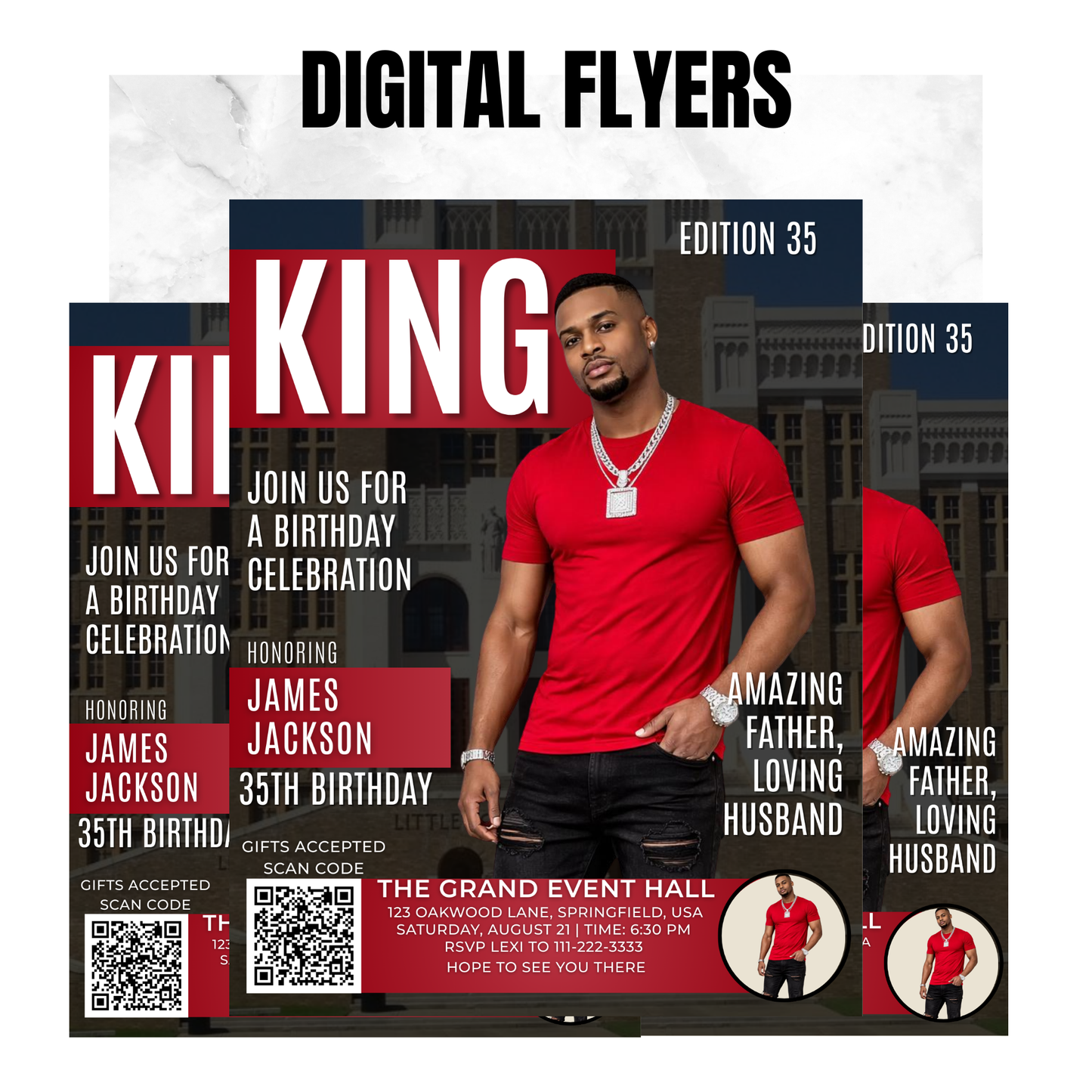KING MAGAZINE COVER BIRTHDAY PARTY INVITE
