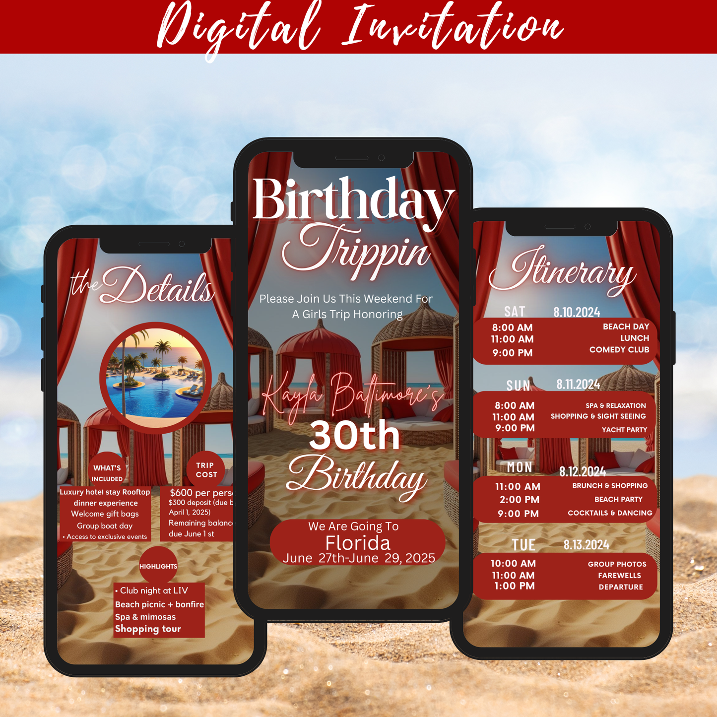 FLORIDA BIRTHDAY TRIP INVITE
