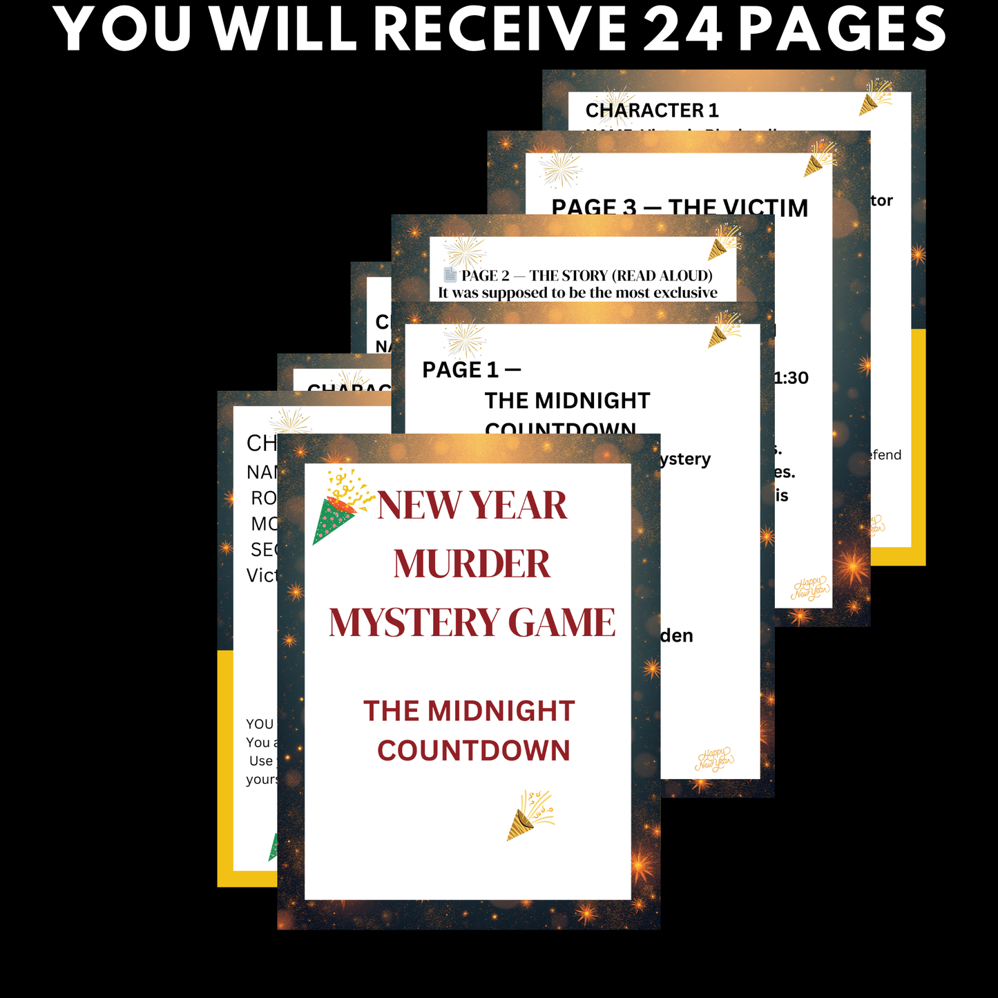 NEW YEAR MURDER MYSTERY GAME-2- UP TO 20 PLAYERS
