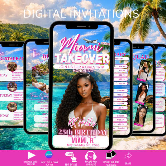 Miami Trip Digital Video Invitation -659