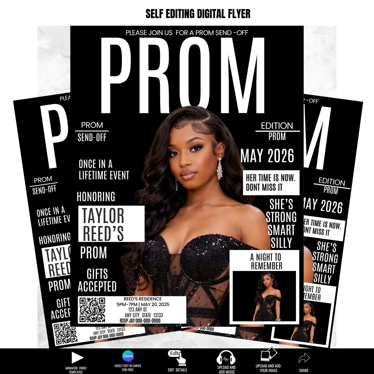 PROM SEND-OFF ANIMATED DIGITAL INVITE- Instant Download