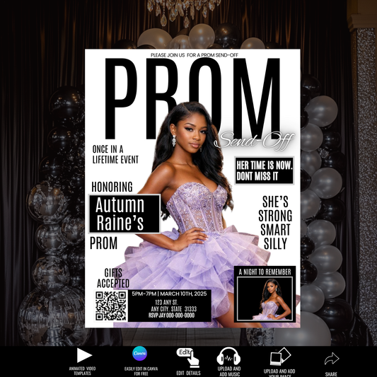 PROM SEND-OFF INVITE Template - Instant Download