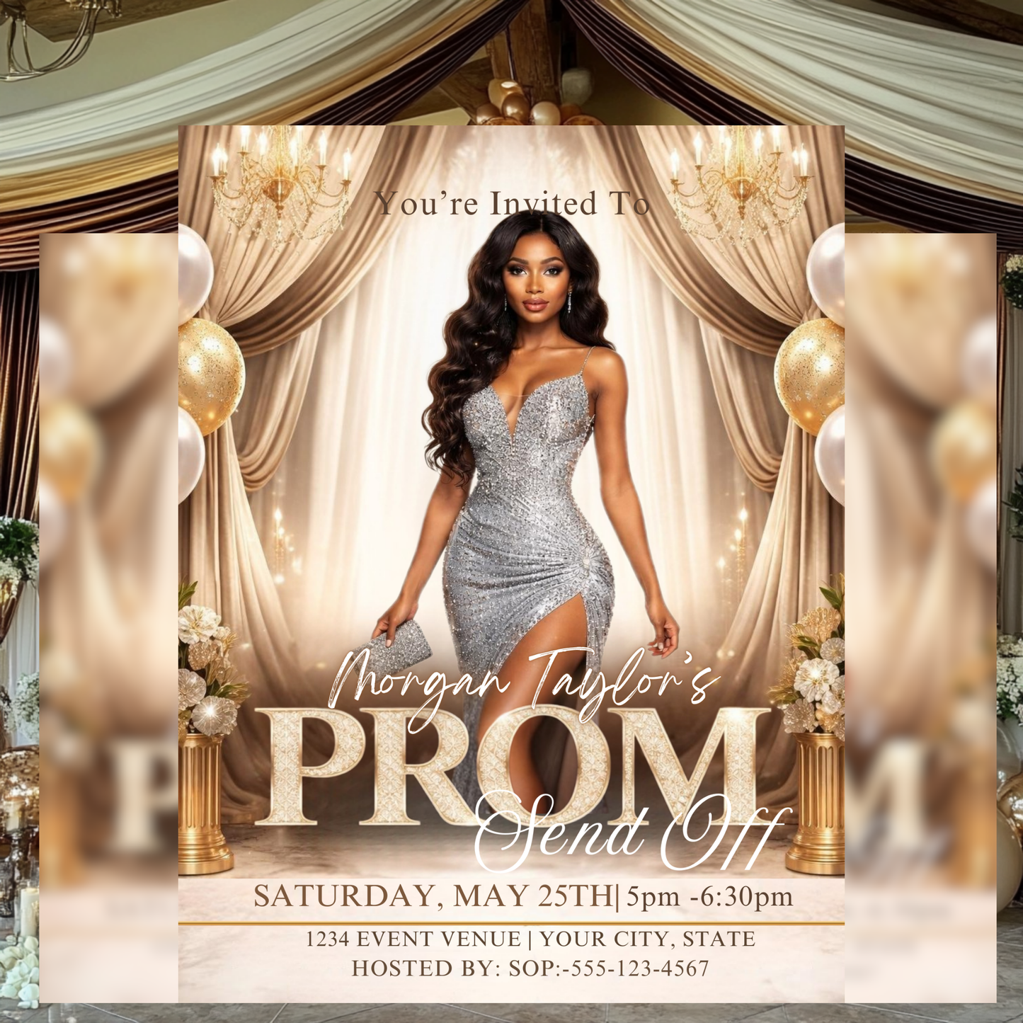 MAGAZINE COVER PROM SEND OFF FLYER INVITATION-INSTANT DOWNLOAD