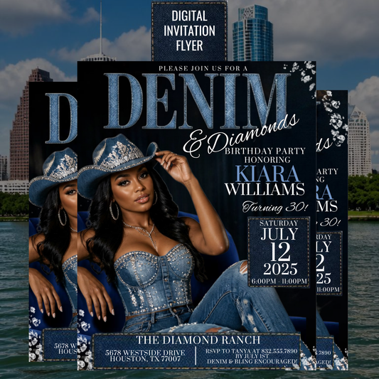 Denim & Diamond Digital Flyer- Instant Download