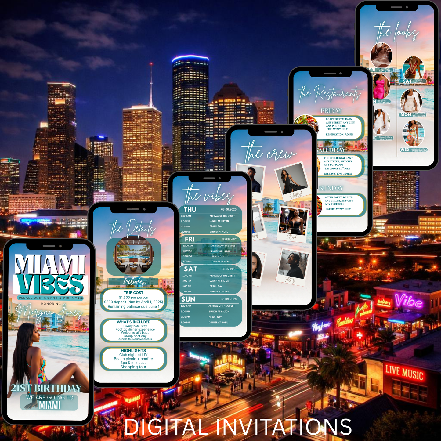 Miami Trip Digital Video Invitation -655