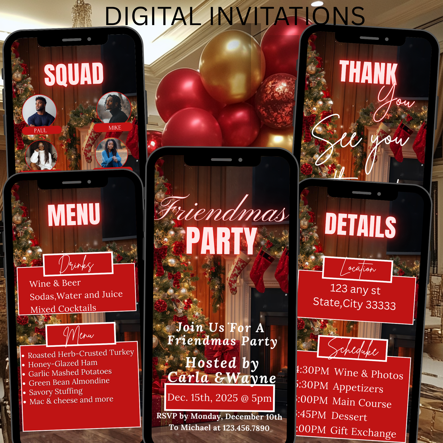 FRIENDMAS PARTY INVITATION -502