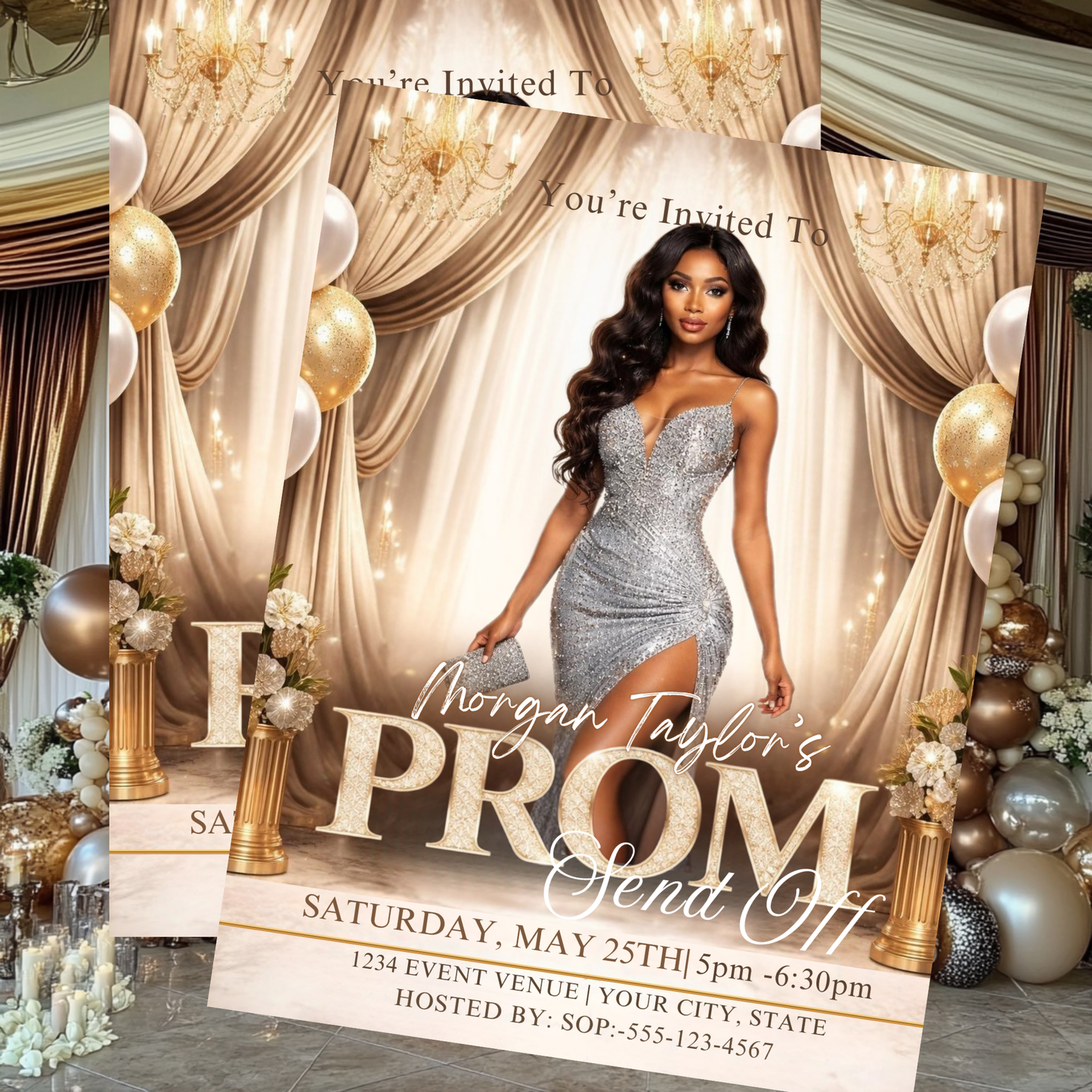 MAGAZINE COVER PROM SEND OFF FLYER INVITATION-INSTANT DOWNLOAD