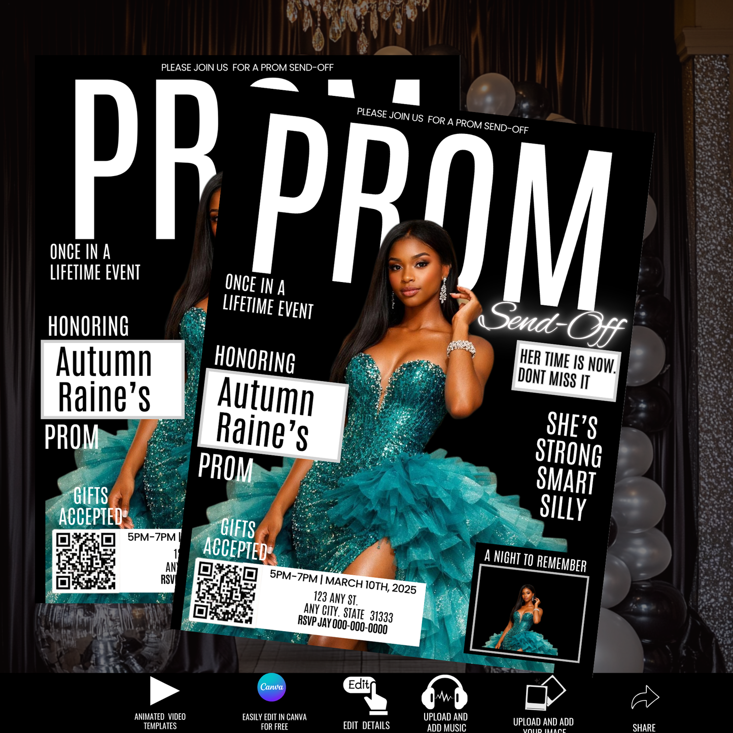 PROM SEND-OFF INVITE Template - Instant Download