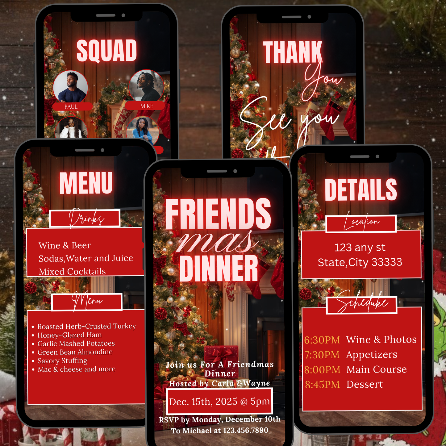 FRIENDMAS DINNER INVITATION -502