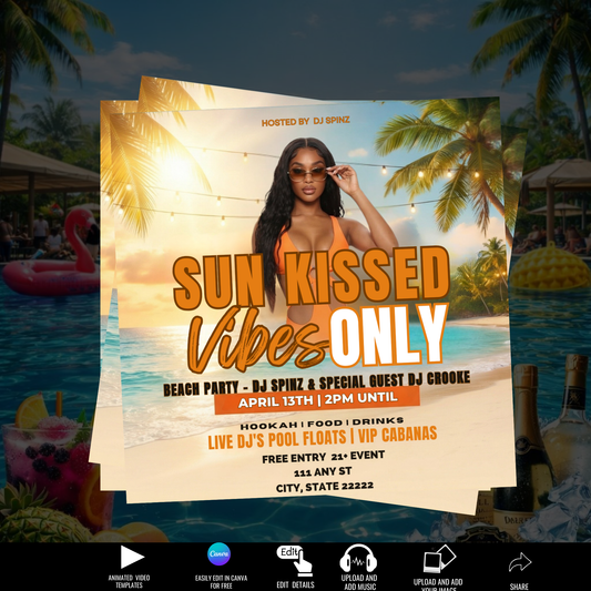 Pool Party Animated Digital Flyer- 646