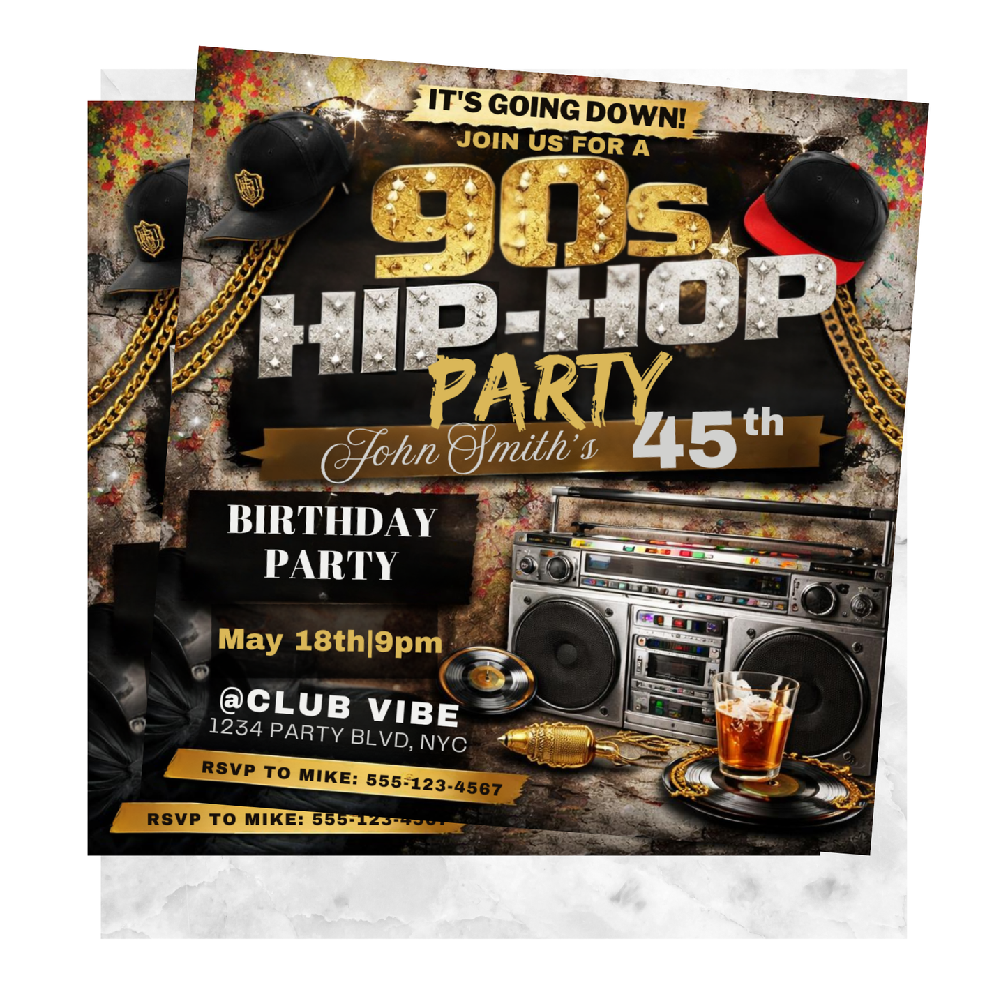 90s HIP HOP Birthday Party Flyer-598