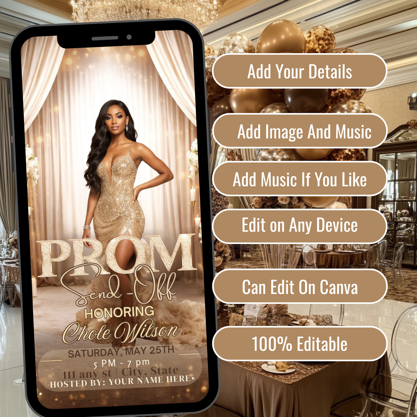 PROM SEND-OFF NVITE-Instant Download