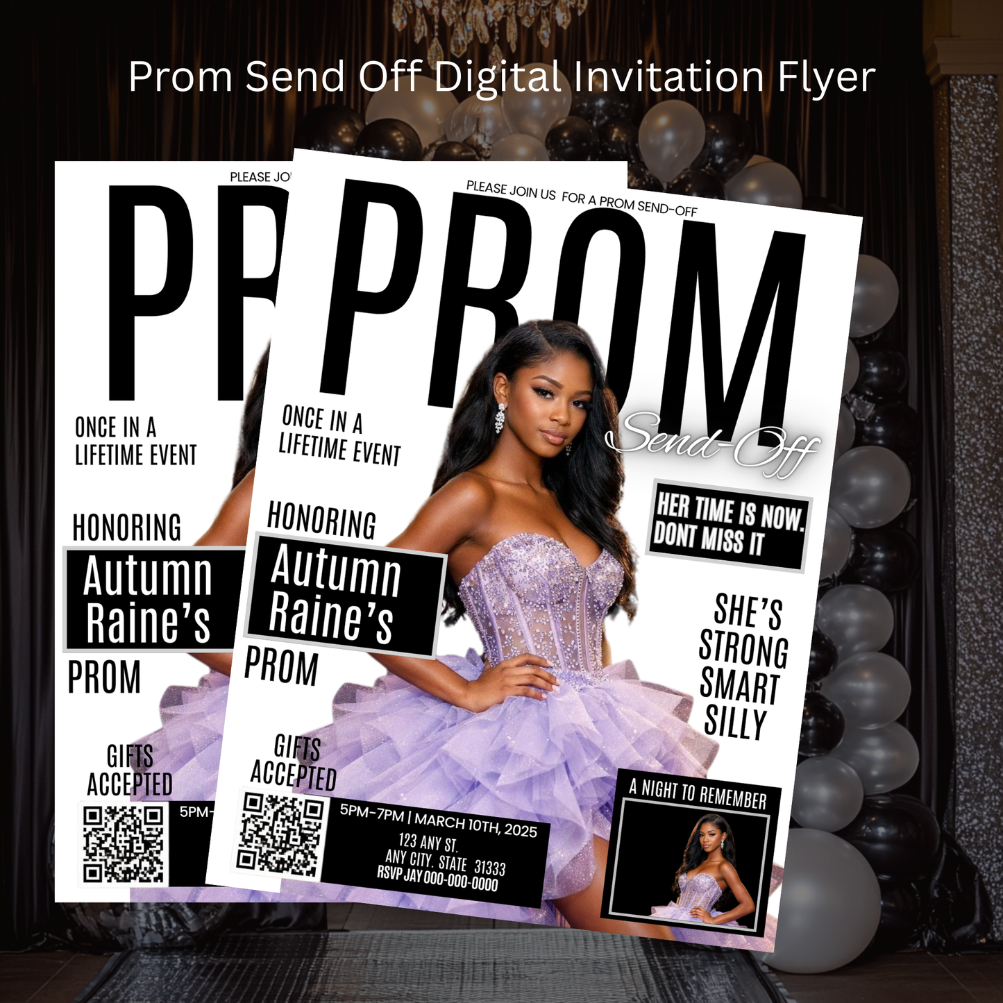 PROM SEND-OFF INVITE Template - Instant Download