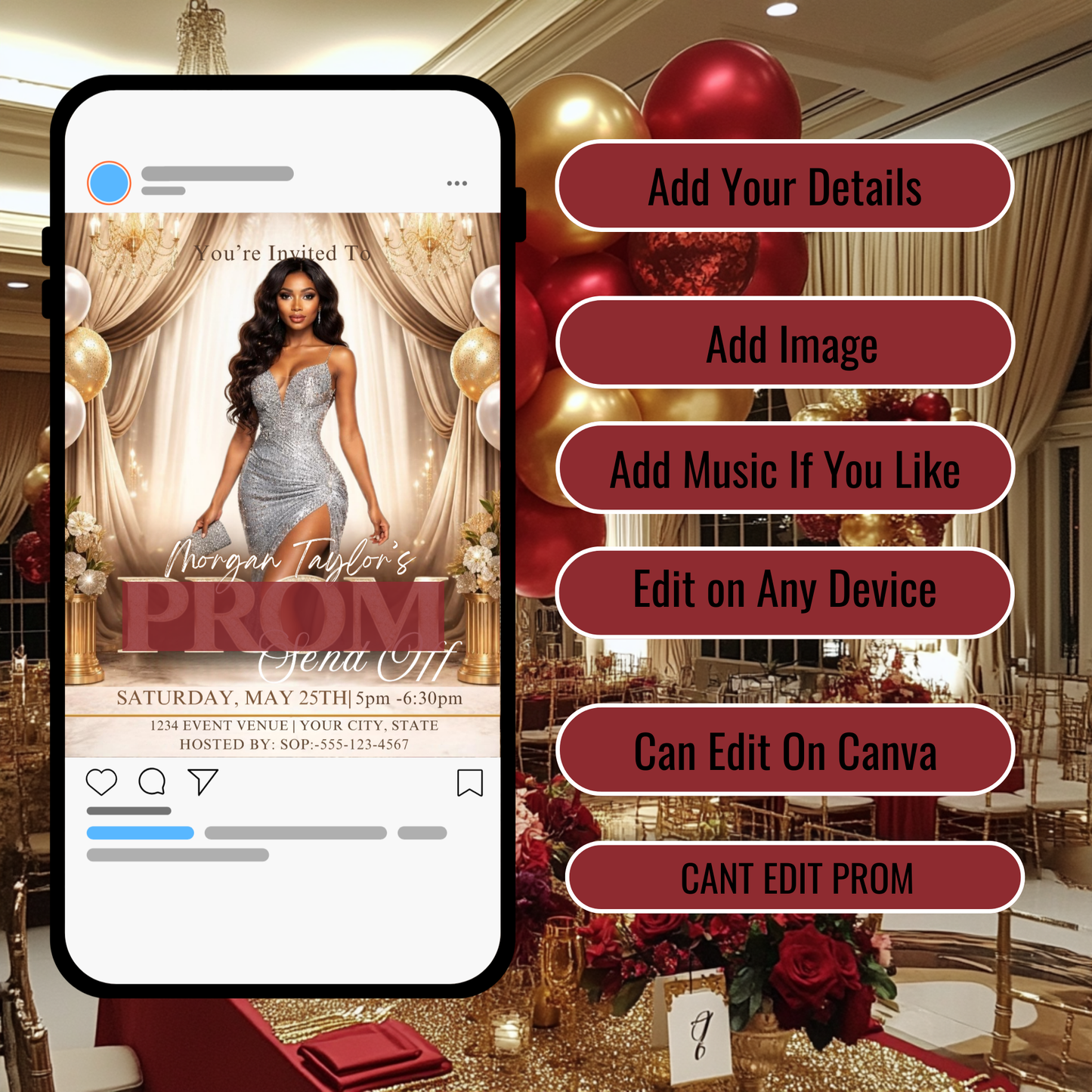 MAGAZINE COVER PROM SEND OFF FLYER INVITATION-INSTANT DOWNLOAD