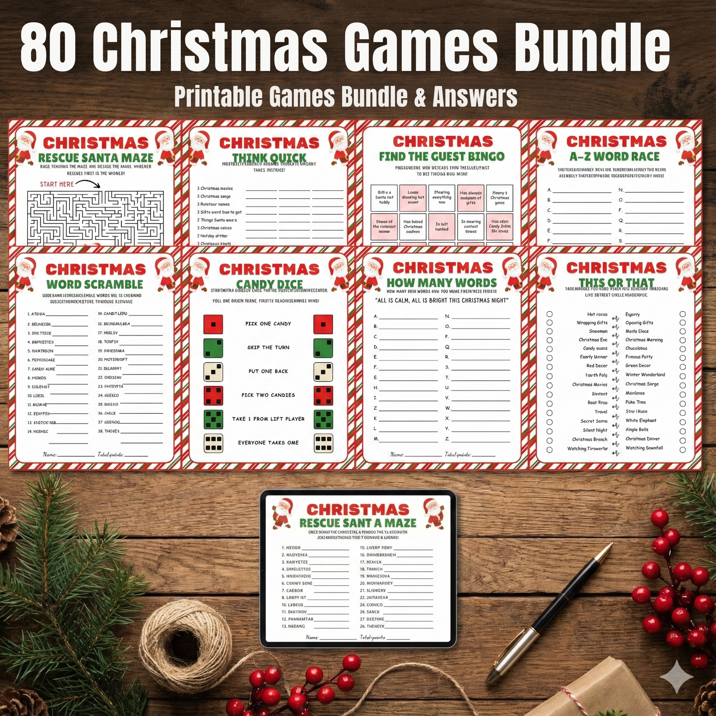 CHRISTMAS GAMES AND ACTIVITIES BUNDLE
