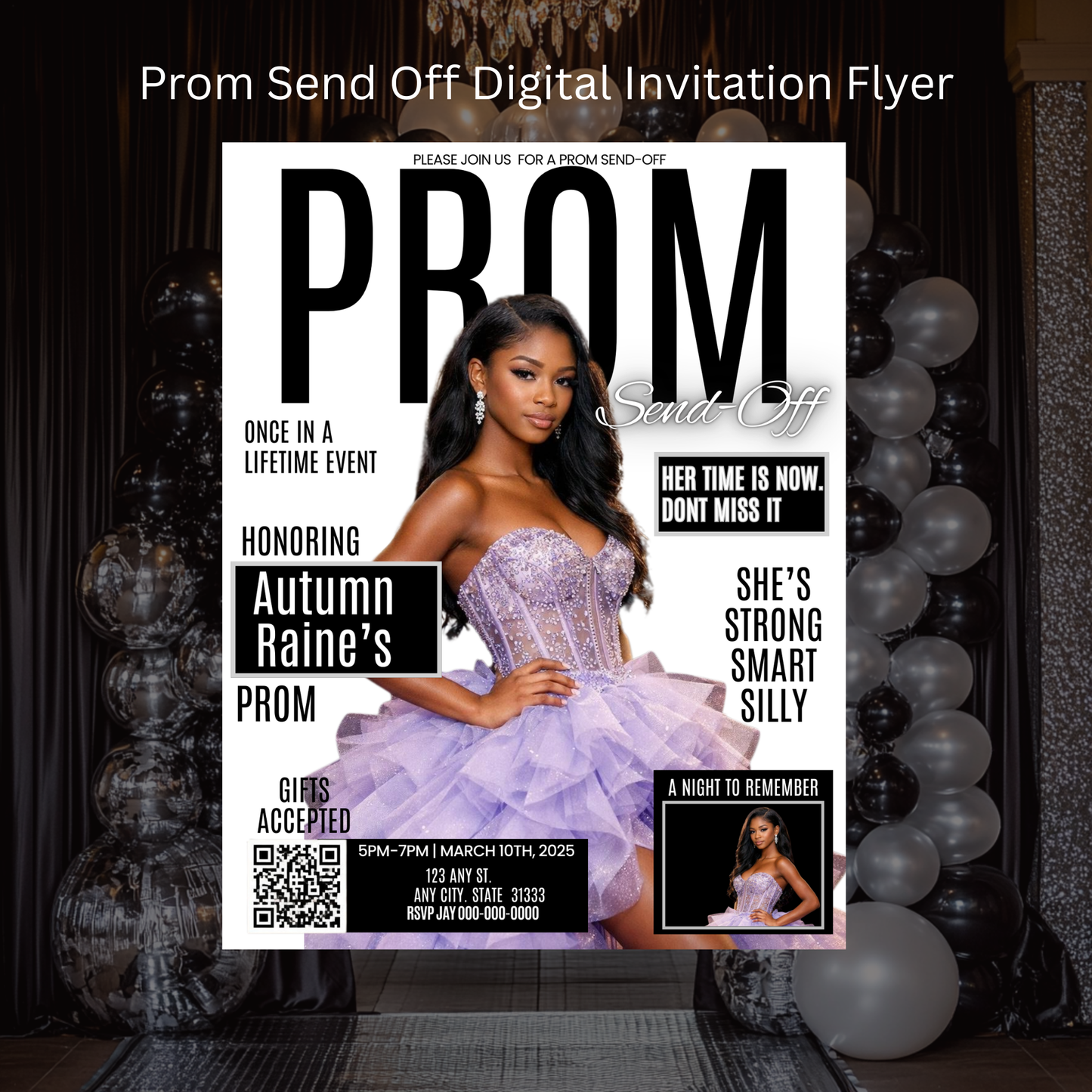 PROM SEND-OFF INVITE Template - Instant Download
