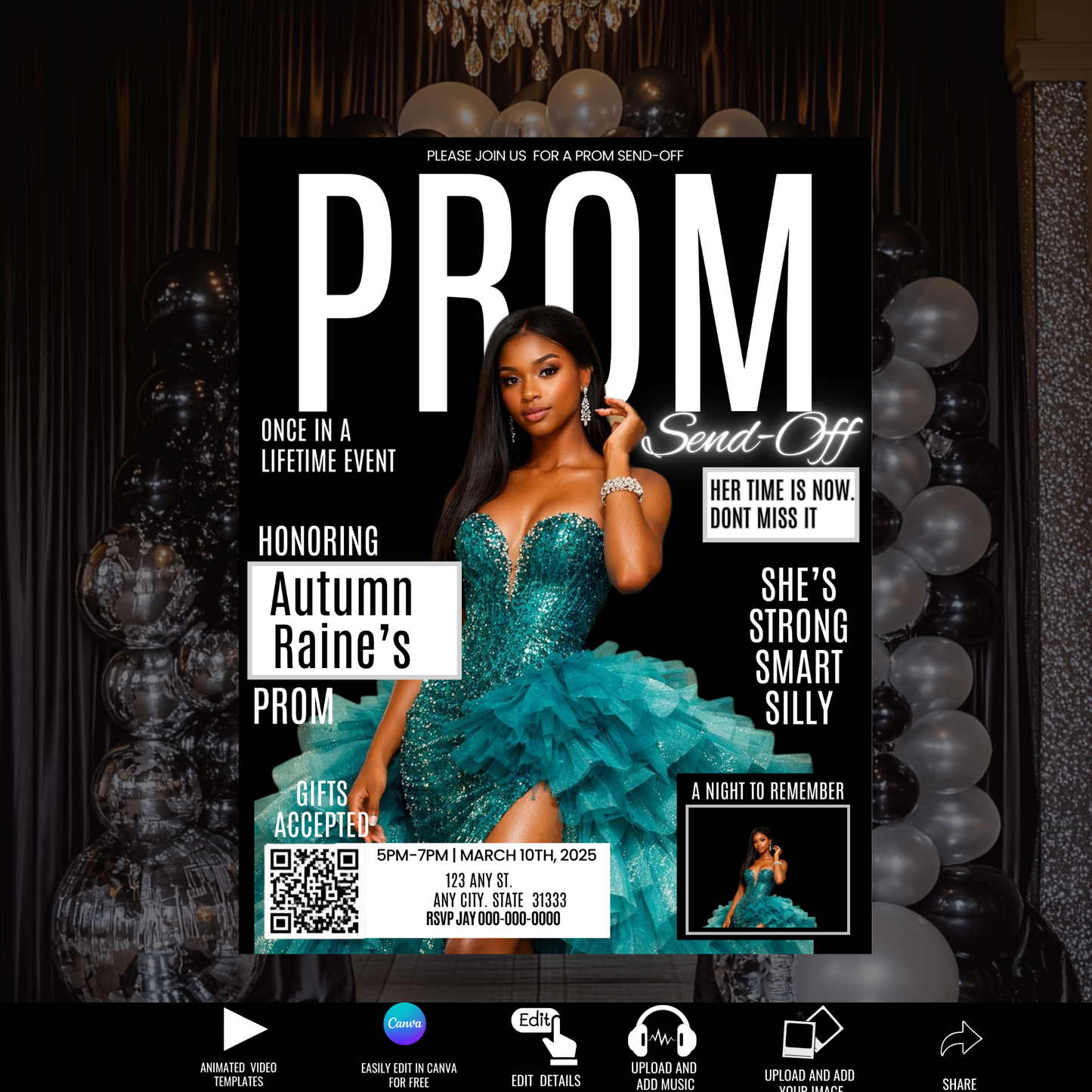 PROM SEND-OFF INVITE Template - Instant Download