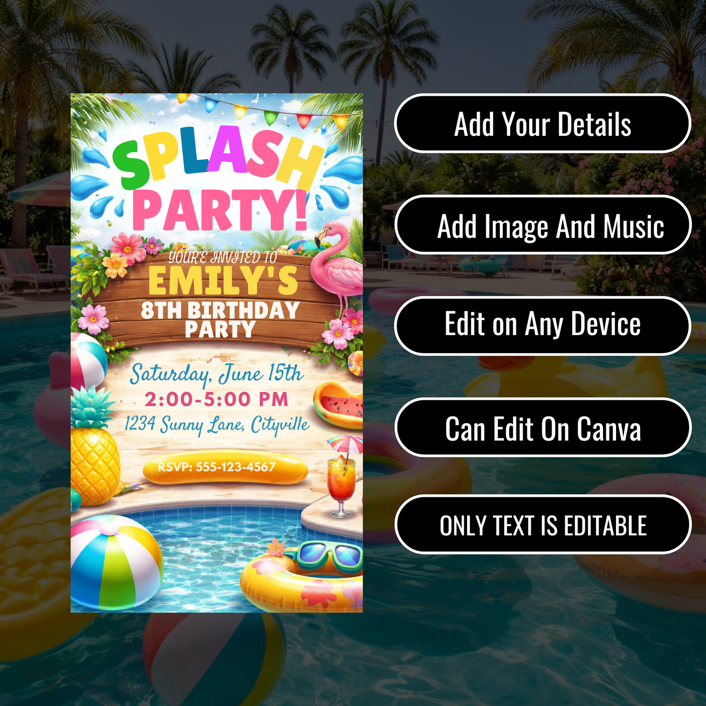 BIRTHDAY POOL  INVITE -601