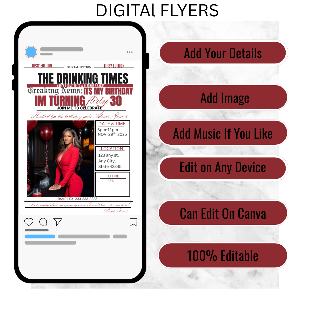 MAGAZINE COVER BIRTHDAY PARTY FLYER-436