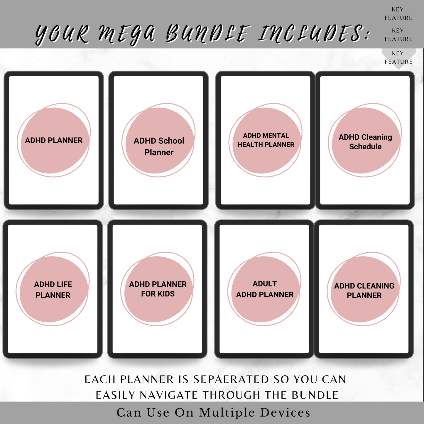 ADHD PLANNER/TRACKER MEGA BUNDLE