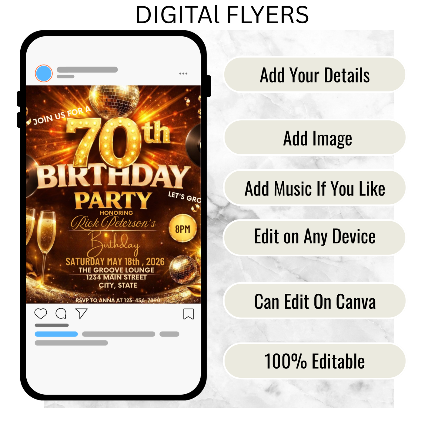 70th Birthday Party Flyer-597