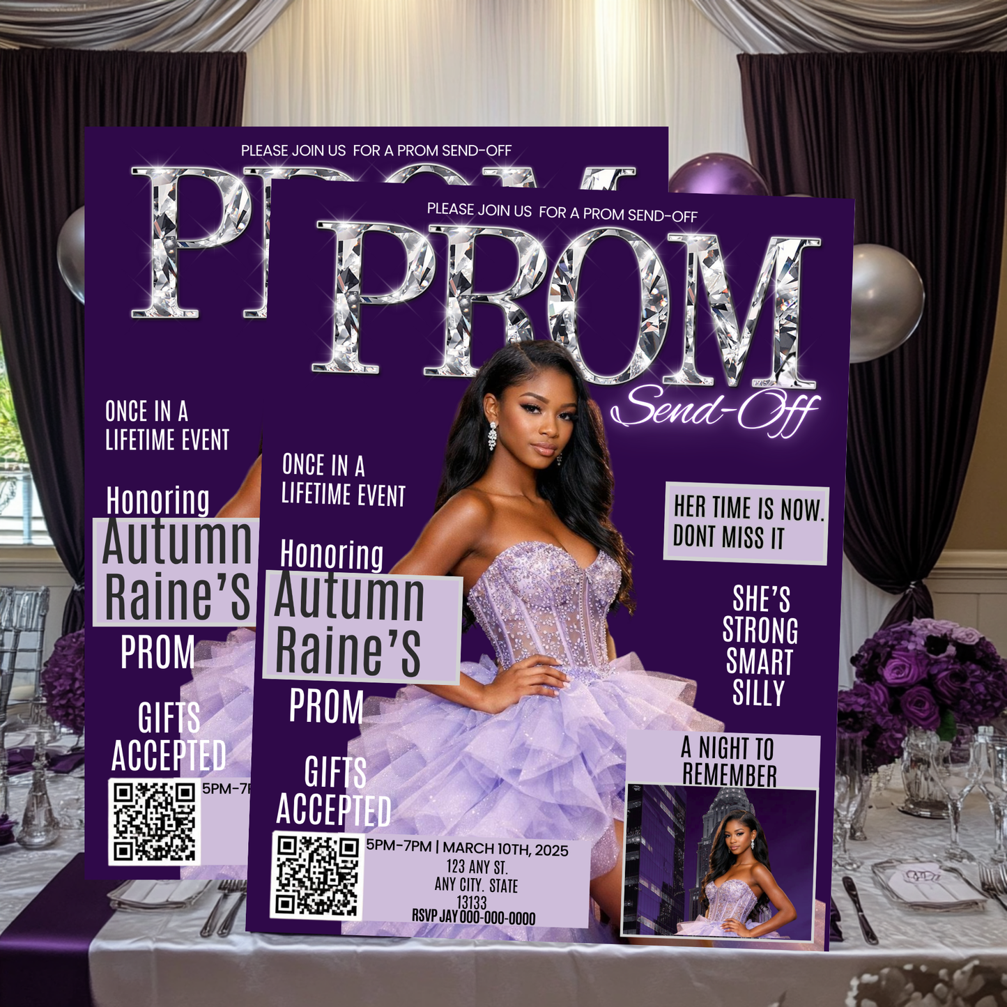 PROM SEND-OFF NVITE Template- Instant Download