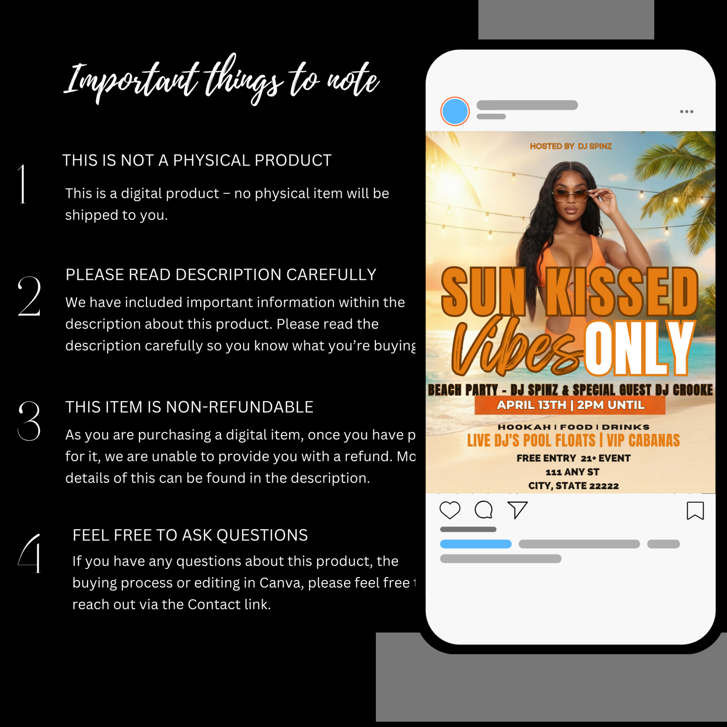 Pool Party Animated Digital Flyer- Instant Download