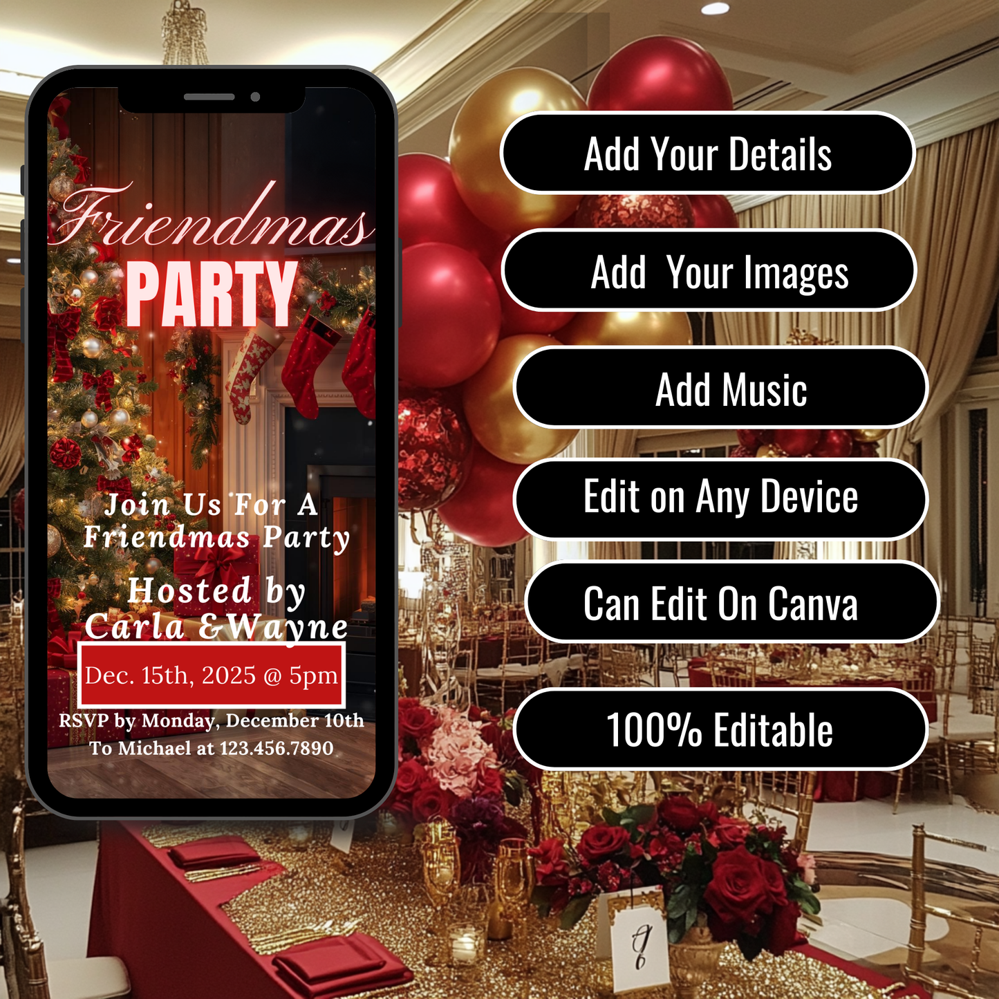FRIENDMAS PARTY INVITATION -502
