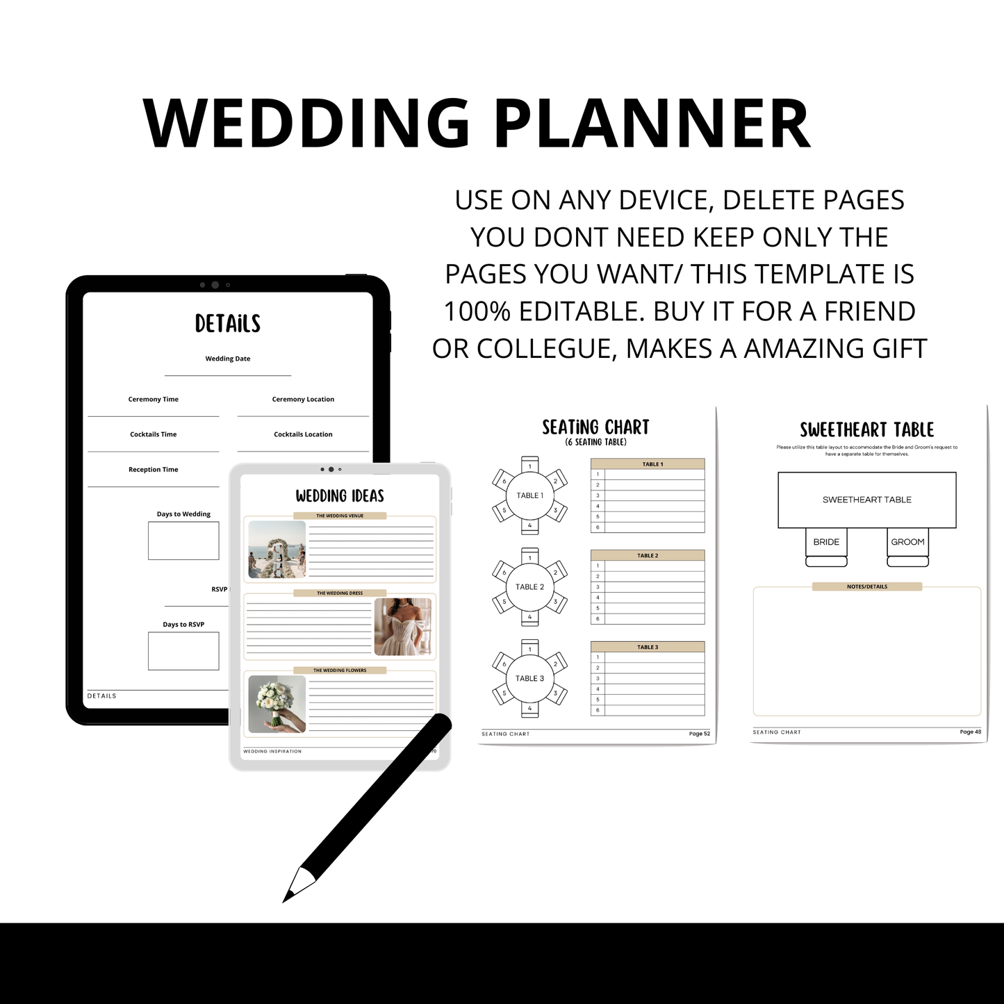 COMPLETE WEDDING PLANNER & INVITATION BUNDLE-656