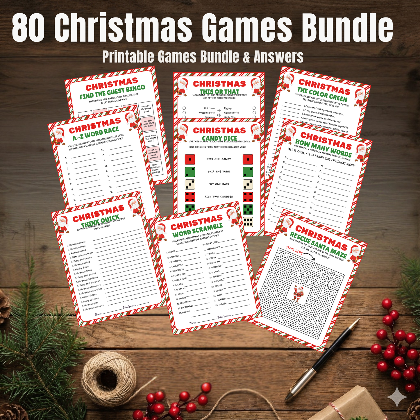 CHRISTMAS GAMES AND ACTIVITIES BUNDLE