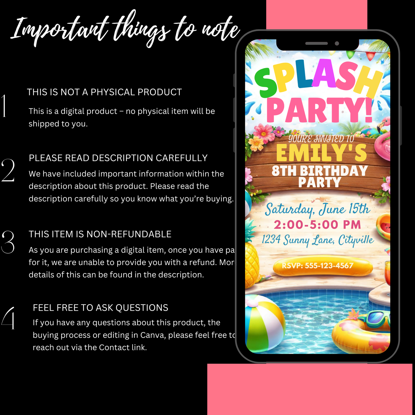 BIRTHDAY POOL  INVITE -601